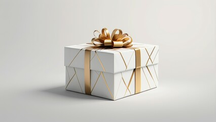 Canvas Print - gift box with golden ribbon