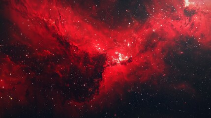 Wall Mural - red galaxy space with stars