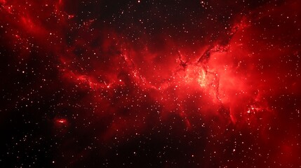 Wall Mural - red galaxy space with stars