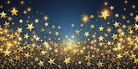 Wall Mural - Decorative shining stars against dark sky, holiday background, holiday, stars, decoration, festive, night, Christmas