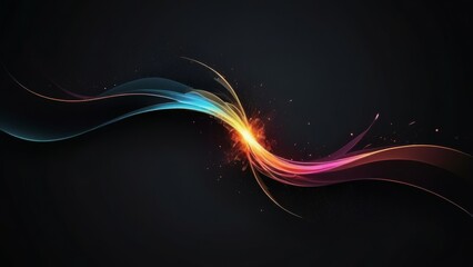 Poster - abstract background with glowing lines