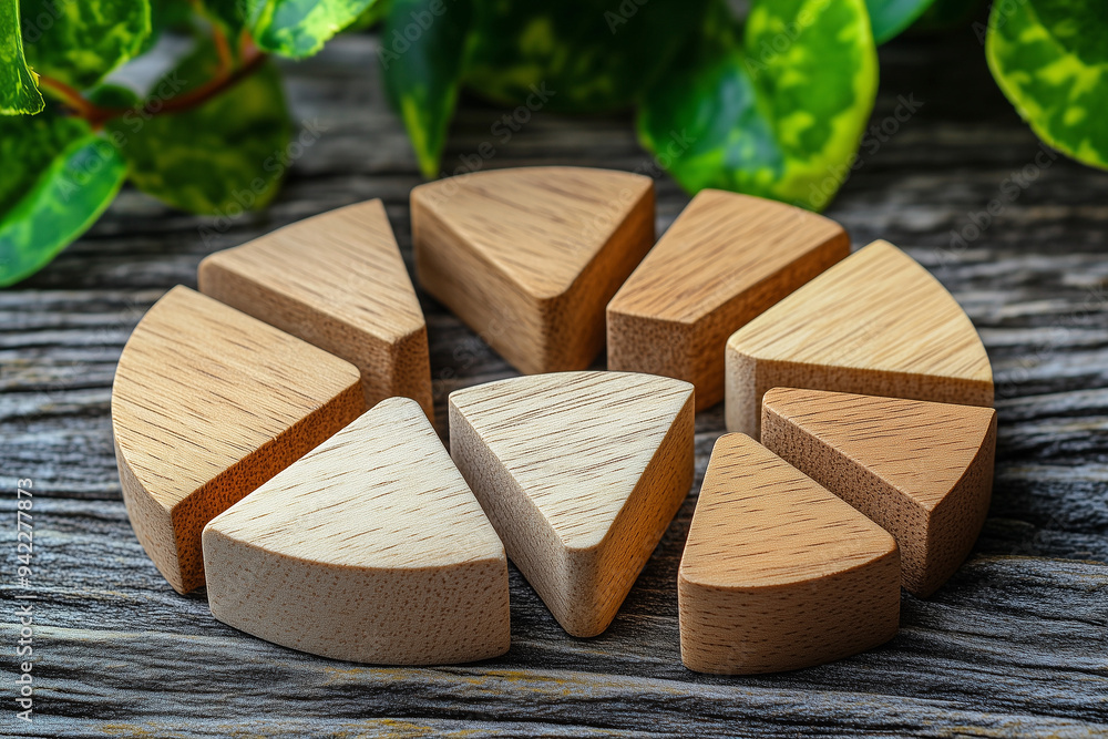 Wooden math fractions on the white backgrounds. interesting math for ...