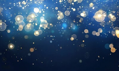 Abstract  Bokeh  Background with Golden Lights and Sparkle
