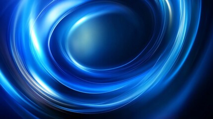 Wall Mural - Stock image of futuristic glowing circles on dark blue background.