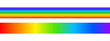 © vikusha_art - Visible light spectrum lines. Sunlight ultraviolet colors in horizontal and vertical arrangement. Multicolored wavelengths. Borders with colorful rainbow print. Vector graphic illustration.