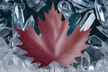 Whimsical Maple Leaf Shadow Design on Clear Background