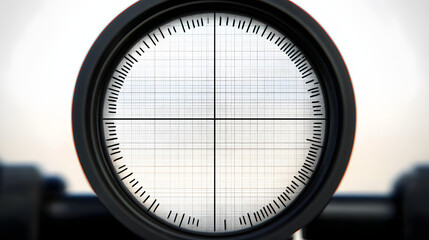 Wall Mural - Realistic sniper sight with measuring marks, isolated sniper scope templates on transparent background.Sniper view Crosshairs scope.Realistic optical sight.