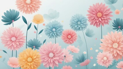 Canvas Print - flowers background