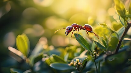Ant isolated on summer background