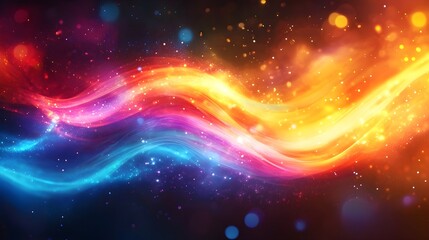 Sticker - Abstract Colorful Swirling Lights Background