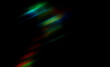 © one - Colorful glow sparks of light texture. Orange red rays on dark blue abstract layer black background .Crystal flare abstract effect. Holographic sunlight reflection wallpaper, colorful glare bokeh.
