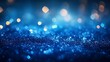 © MOUNSSIF - Sapphire glitter bokeh background. Unfocused shimmer royal blue sparkle. Crystal droplets wallpaper