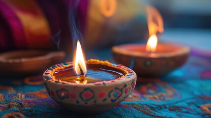 Diwali festival of lights tradition Diya oil lamps background