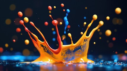 Wall Mural - Abstract paint splashes in dynamic display