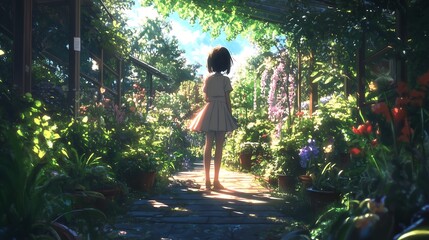 Poster - anime girl in the garden