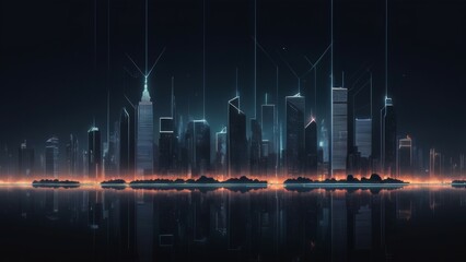 Wall Mural - city skyline at night