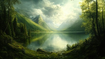 Wall Mural - Serene landscapes in natural beauty