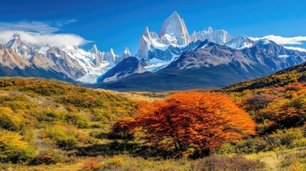 Wall Mural - Majestic mountains under clear skies