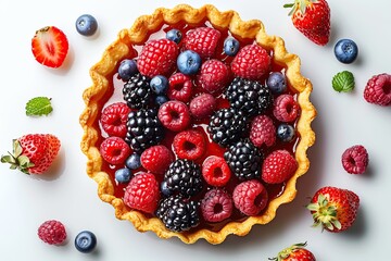 Wall Mural - Fruit Tart with Fresh Berries