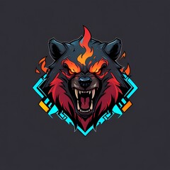 Sticker - Fiery Bear Logo Design