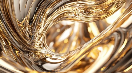 Wall Mural - Abstract Gold Liquid Swirl Background