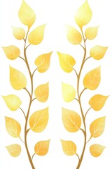 Sticker - Golden Autumn Leaf Branch Illustration