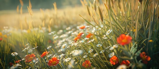 Wall Mural - Wildflowers Of The Edge Of A Cornfield