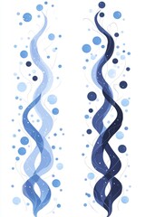 Sticker - Abstract Blue Swirls with Bubbles