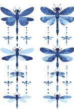 Blue Dragonfly Floral Digital Art Free Stock Photo - Public Domain Pictures