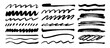 © Anastasiia Hevko - Hand drawn pencil lines and squiggles set. Vector brush smears, straight underlines and swirls.