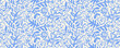 © Anastasiia Hevko - Naive style seamless pattern with brush drawn blue flowers. Chamomile, daisy or poppy with stems. Kid doodle floral drawing in naive or primitive style. Abstract childish simple drawing.