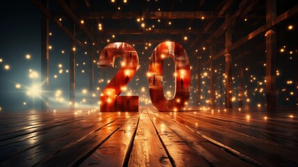 Wall Mural - Numbers 2024. Festive background or backdrop with copy space for text.