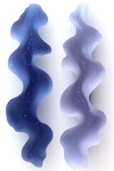 Abstract Wavy Shapes in Blue and Grey