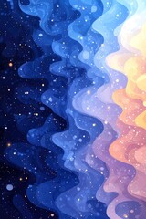 Wall Mural - abstract wavy background with glittering stars