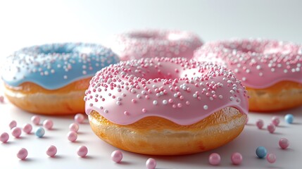 Wall Mural - Sweet and Colorful Donuts with Sprinkles