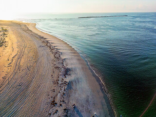 Aerial drone view of the beach