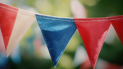 American Flag with Blue and Red Banner