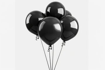 Canvas Print - A bunch of black balloons tied together on a string