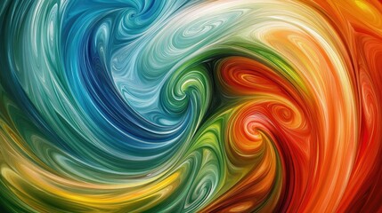 Wall Mural - Vibrant swirls of color in abstract art