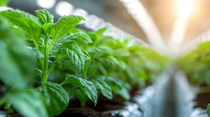 Canvas Print - Closeup Hydroponic Garden Urban Setti