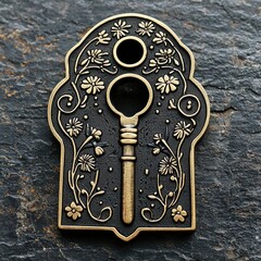 Ornate Keyhole with Floral Design