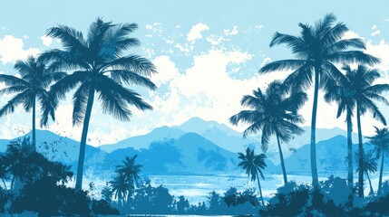 Wall Mural - landscape with tropical