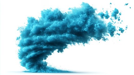 Wall Mural - A swirl of vibrant blue smoke or cloud, creating a dynamic and artistic visual effect.