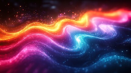 Wall Mural - a colorful and dynamic visual display is created by an abstract rainbow light show.