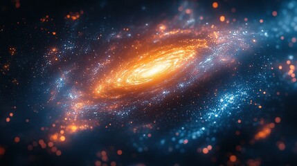 Wall Mural - a cosmic and radiant effect is created by an abstract ring of light within a colorful galaxy.