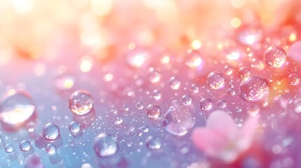 Pink and Blue Water Drops Abstract Background