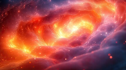 Wall Mural - a vibrant light-filled abstract spiral captivates with color.