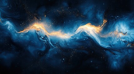 Wall Mural - blue and black paint swirl in an abstract, creating a dynamic effect.