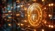 © Hammam - A Golden Lock Surrounded by an Orange Glowing Ring on a Circuit Board