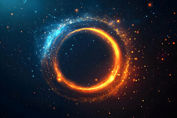 Wall Mural - A vibrant swirl of cosmic colors forms a circular pattern, evoking mystery and beauty in the depths of space.